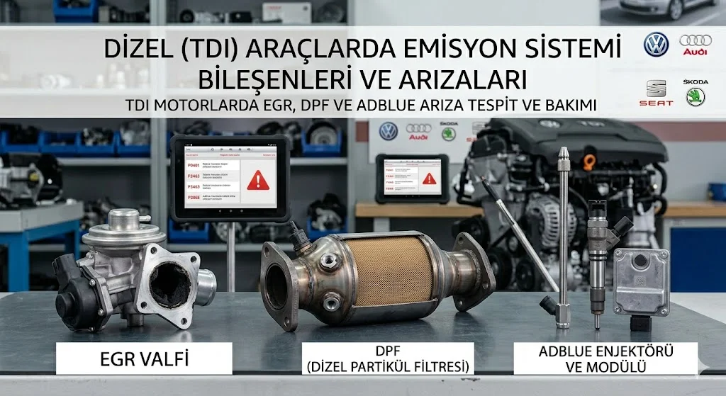 Dizel (TDI) Araçlarda EGR, DPF ve AdBlue Arızaları: Kapsamlı Rehber